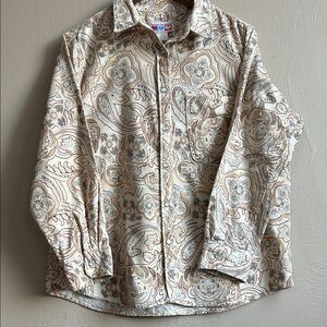 American Sweetheart Vintage 80’s Floral Patterned Flanel  Button-Up Shirt. Large
